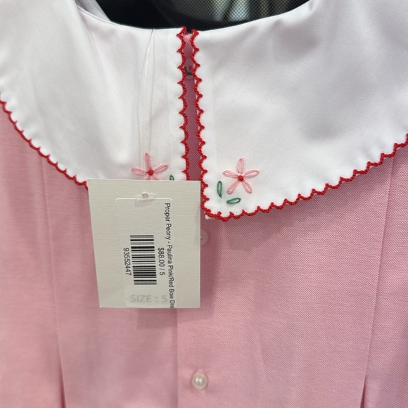 The Proper Peony - NWT - Paulina Pink/Red Bow Dress - Size: 5T - Picture 6 of 6